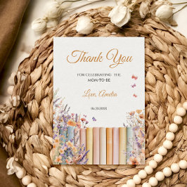 Pastel Blommigt Storybook Baby Shower Tack Kort