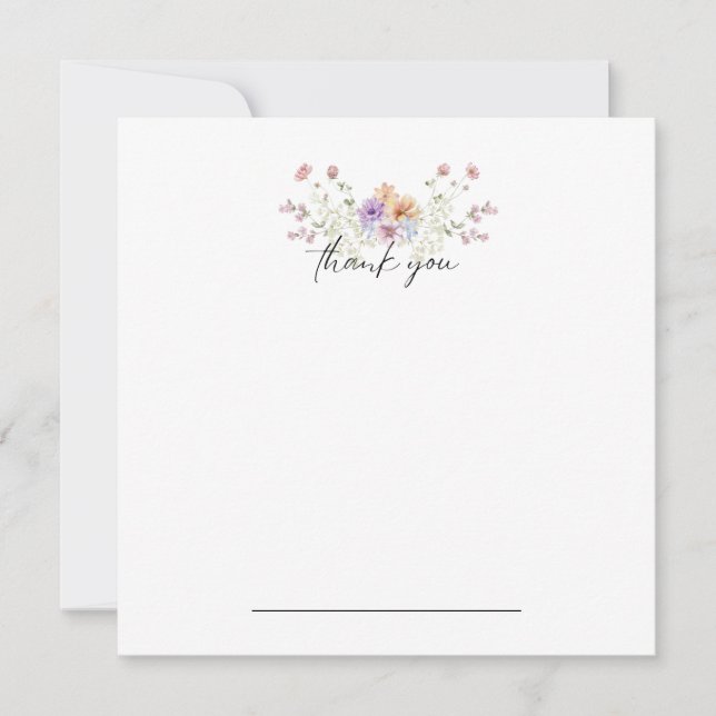 Pastel Blommigt Tack Notecard (Framsida)