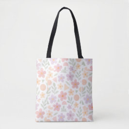 Pastel Blommigt Tote Bag - Mjuk och Snyggt varje d Tygkasse