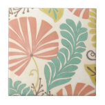 Pastel Blommigt Vines and Löv on Cream Background Kakelplatta<br><div class="desc">Blommigt vinodlingar och löv i pastel färg är subjekt i biet av Erica J. Vess. Blandningen av pastellerna på krämbakgrunden hjälper målningen att framträda utan att sinnena överbelastas. Lägg den här tropiska tryckningen i ditt hem idag!</div>