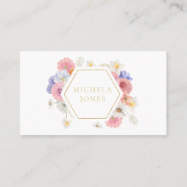 Pastel Blommigt Womens Elegant Designer Stylist Bu Visitkort