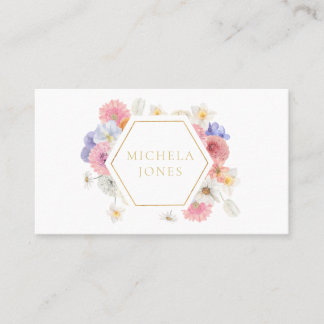 Pastel Blommigt Womens Elegant Designer Stylist Bu Visitkort