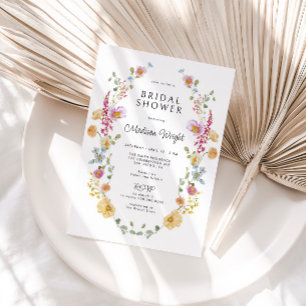 Pastel Bloom Blommigt Möhippa av andedräkt Inbjudningar