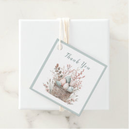 Pastel Bloom Påsk Basket Brunch Gåvor Etiketter