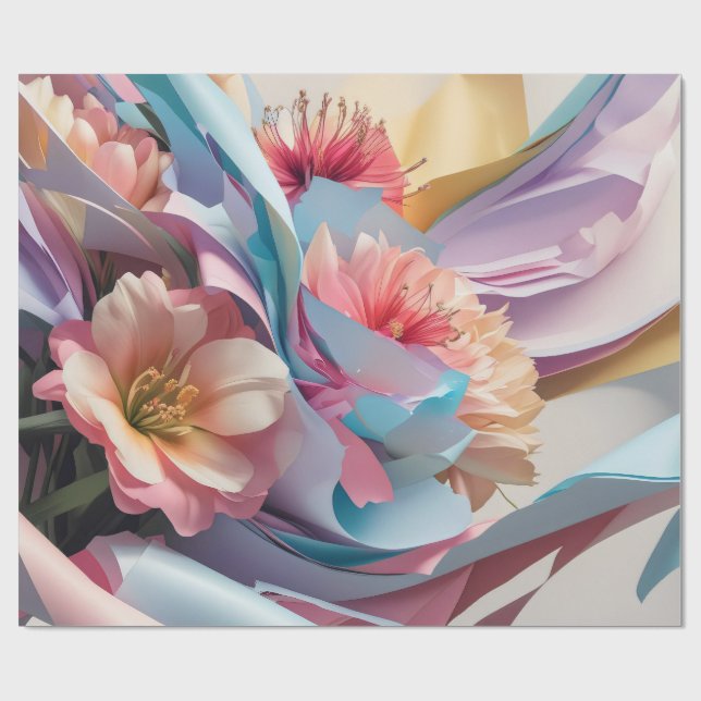 Pastel Bloom Whirl Presentpapper (Platt)