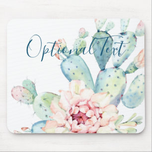 Pastel Blooming Cactus Soft Watercolor Musmatta