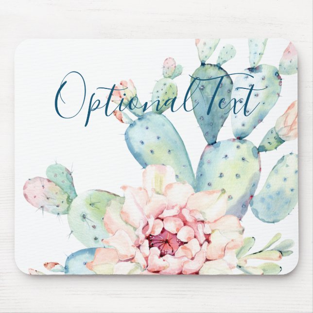 Pastel Blooming Cactus Soft Watercolor Musmatta (Framsidan)