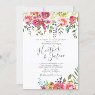 Pastel Blooms Fantasy Blommigt Bröllop Inbjudningar