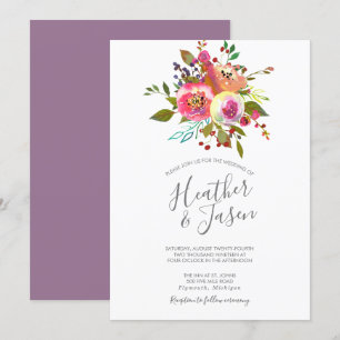 Pastel Blooms Fantasy Blommigt Bröllop Inbjudningar