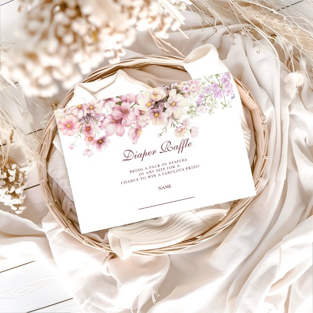 Pastel Blossom Baby Shower Diapper Raffle Tilläggskort (Skapare uppladdad)
