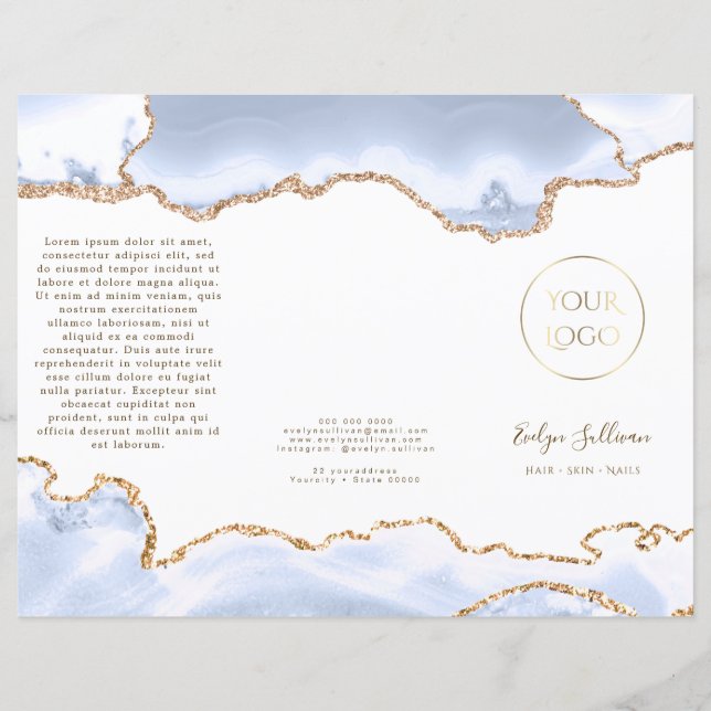 pastel blue agate brochure (Framsida)