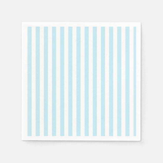 Pastel Blue and White Striped Paper napkin Pappersservett (Framsidan)