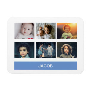 Pastel Blue Anpassningsbar Photo - Personlig Magnet