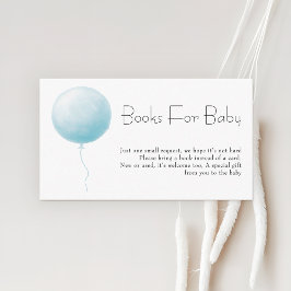 Pastel Blue Balloon Boy Baby Shower Books Request Tilläggskort