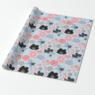 Pastel Blue Botanical Harmony Wrapper Presentpapper