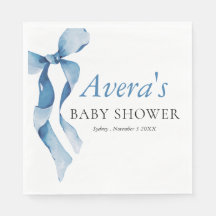 Pastel Blue Bow Baby Shower Party