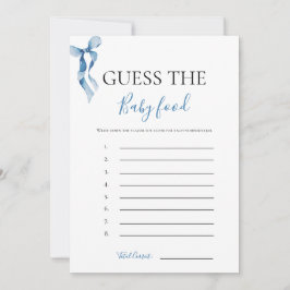 Pastel Blue Bow gissar matkortet Baby Inbjudningar