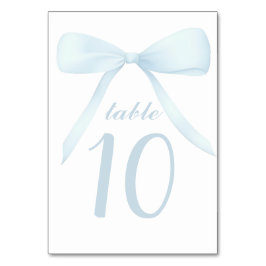 pastel blue bow Table Numbers Bordsnummer