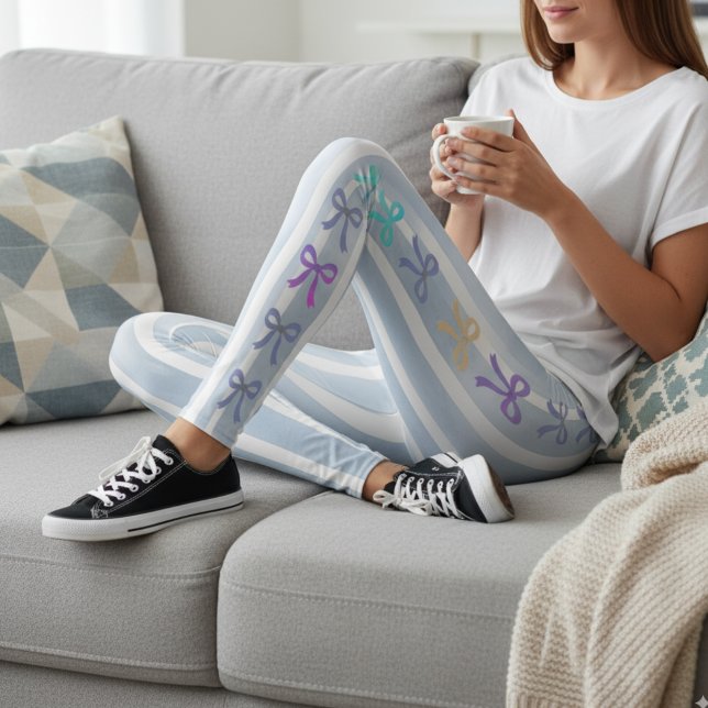 Pastel Blue Bows and Rosett band Cottage Leggings (Skapare uppladdad)