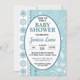 Pastel Blue Boy Shower-inbjudan Inbjudningar