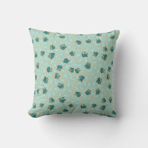 Pastel Blue Bunnies och Himmel Blue Carrots på bom Kudde
