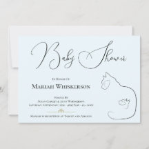 Pastel Blue Cat Lover Baby Shower