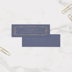 Pastel Blue Celestial Guld Bröllop-webbplatskort Litet Visitkort