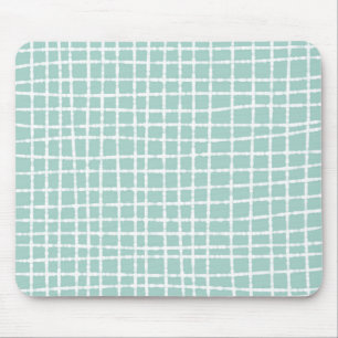 Pastel Blue Check Mönster Soft och Modern Musmatta