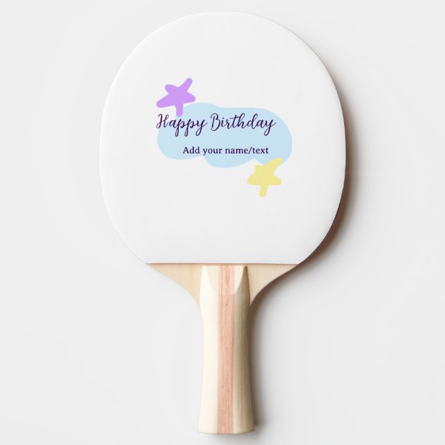 Pastel blue clouds stars purple happy birthday nam pingisracket (Framsidan)