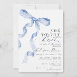 Pastel Blue Coquette Bow Möhippa Inbjudan