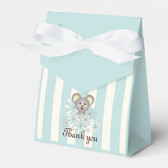 Pastel Blue Cute Baby Koala Kids Party Tack Presentaskar (Framsidan Sidan)