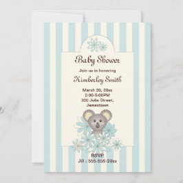 Pastel Blue Cute Koala Boy Baby Shower-inbjudan Inbjudningar