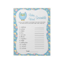 Pastel Blue Cute Uggla Baby Shower Theme Ord Game