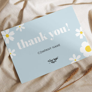 Pastel Blue Daisy Logotyp Brand - tackkort Vykort