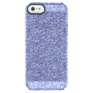Pastel Blue Faux Glitter och Sparkless Clear iPhone SE/5/5s Skal