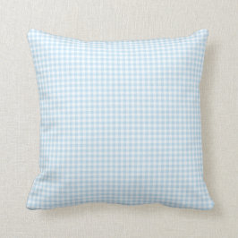 Pastel Blue Gingham Check Dekorativ kudde