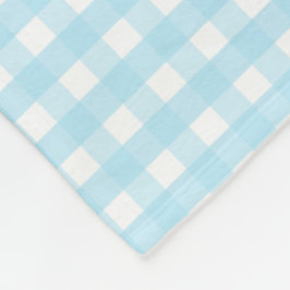 Pastel Blue Gingham Mönster Fleecefilt