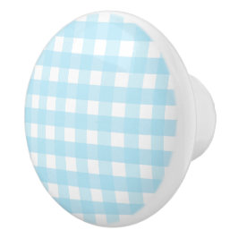 Pastel Blue Gingham Mönster Knopp