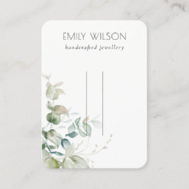 Pastel Blue Grönt Foliage Bunch Hairpin Visning Visitkort