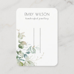 Pastel Blue Grönt Foliage Bunch Hairpin Visning Visitkort