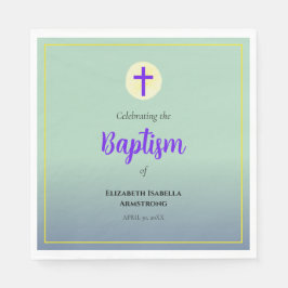 Pastel Blue Grönt Lila Vår Baptism Pappersservett