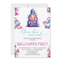Pastel Blue Halloween fest Festive Roligt-inbjudan