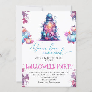 Pastel Blue Halloween fest Festive Roligt-inbjudan Inbjudningar
