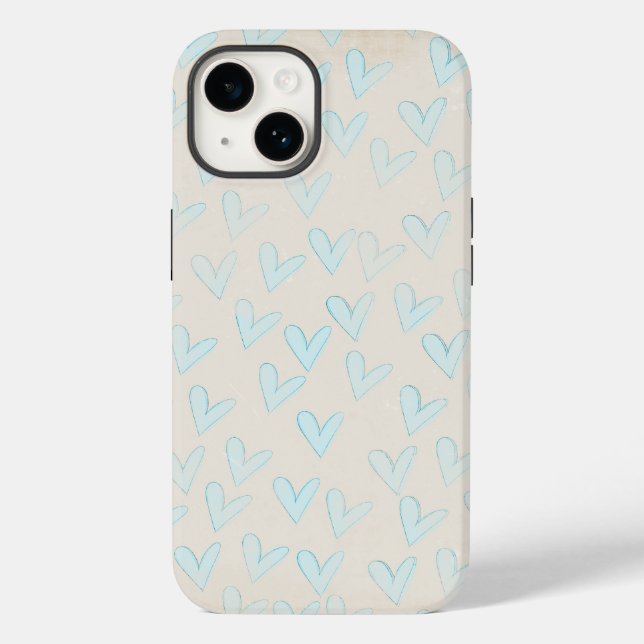 Pastel Blue Heart iphone case (Baksida)