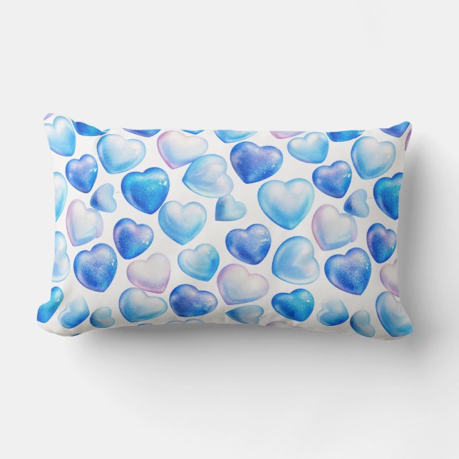 Pastel Blue Heart Lumbar Pillow Lumbarkudde (Framsida)