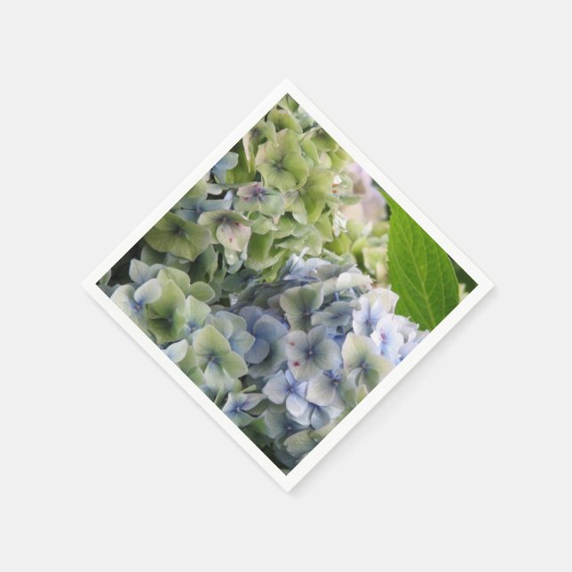 Pastel Blue Hydrangeas Pappersservett (Hörn)