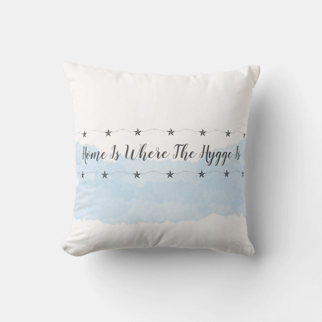 Pastel Blue Hygge Home Quote Kudde (Framsida)