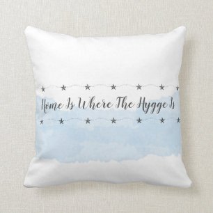 Pastel Blue Hygge Home Quote Kudde