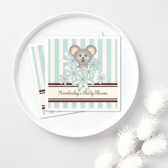 Pastel Blue Koala Barns födelsedag / Baby Shower Pappersservett (Skapare uppladdad)