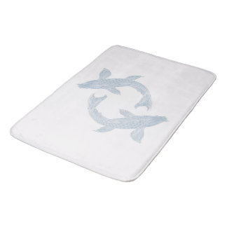 Pastel Blue Koi Fish Bathmat Badrumsmatta